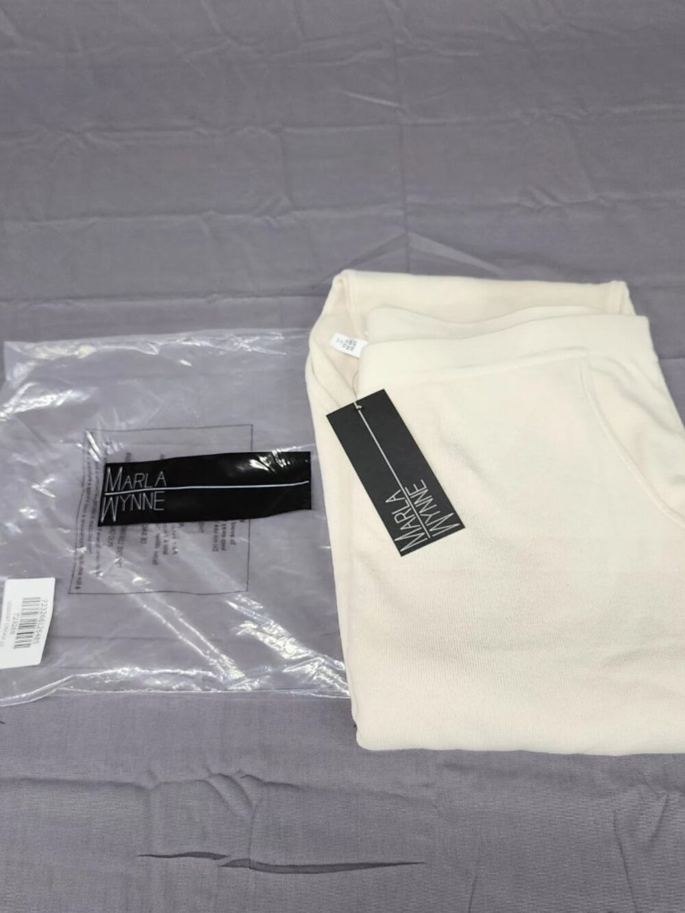 Marla Wynne Womens Plus Size 2X Ivory Knit Jogger Pants High Rise Pull On